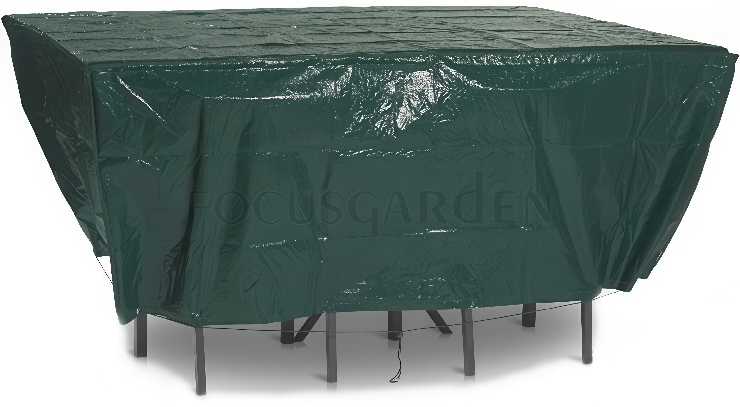 Zielony pokrowiec na meble ogrodowe 280 x 230 x 80 cm FocusGarden z napisem FOCUSGARDEN