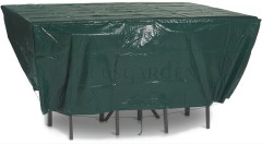 Zielony pokrowiec na meble ogrodowe 280 x 230 x 80 cm FocusGarden z napisem FOCUSGARDEN