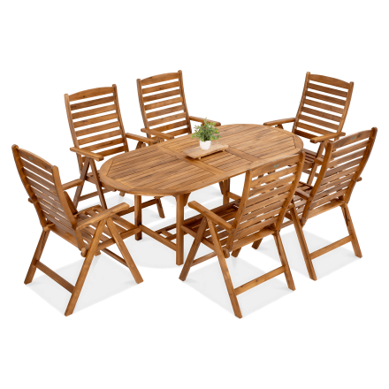 Meble drewniane jadalniane AKADIA DINING 190/6+1- Bjørkka