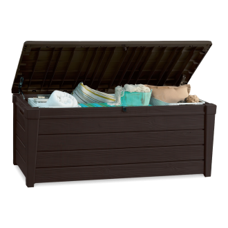 Skrzynia z siedziskiem Keter BRIGHTWOOD BOX 455L w odcieniach brązu