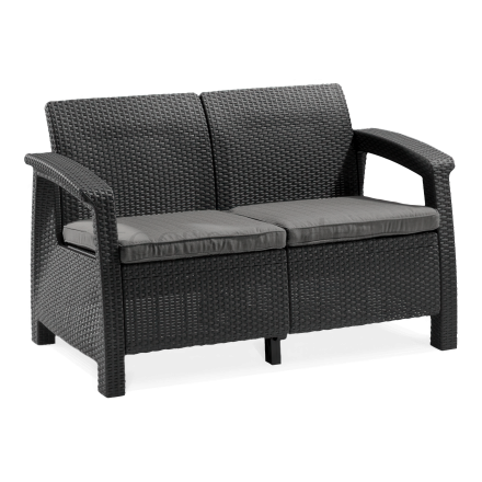 Sofa ogrodowa CORFU LOVE SEAT w kolorze grafitowym