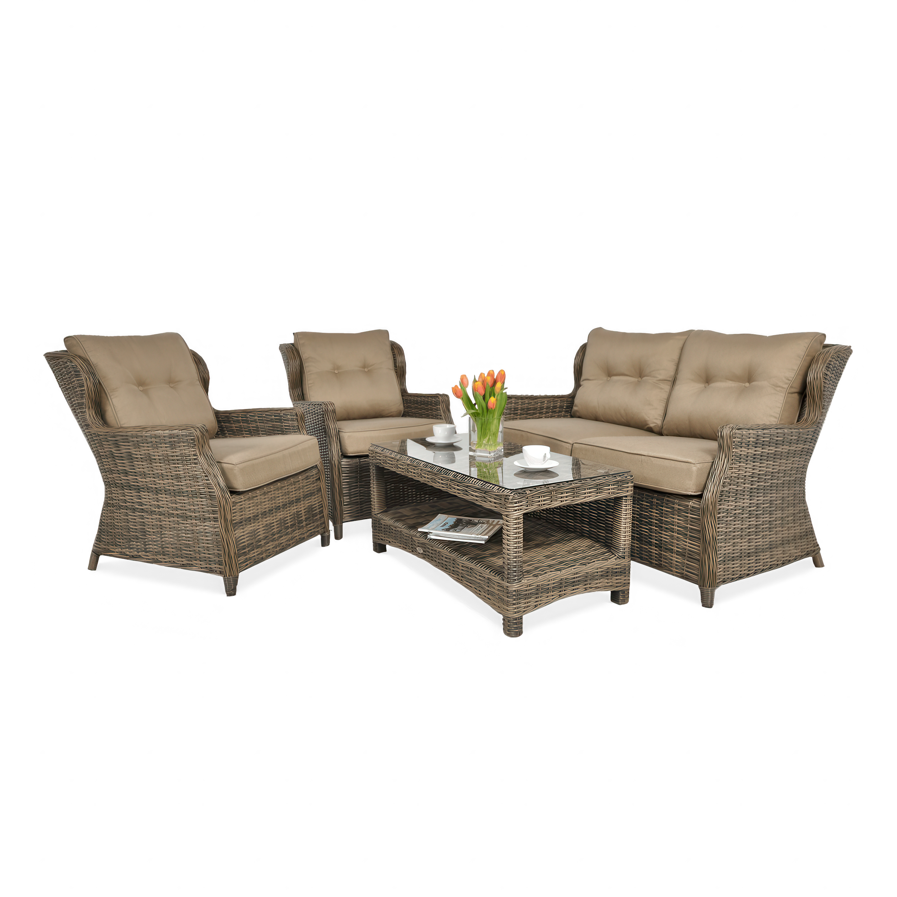 Meble z technorattanu TRIVENTO 2 Brown