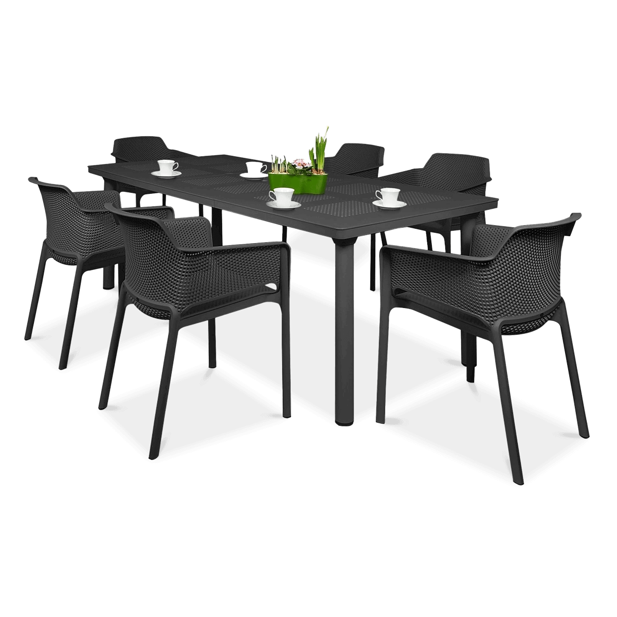 Zestaw ogrodowy Nardi NET/LIBECCIO 160-220cm 6+1 Antracite