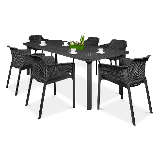 Zestaw ogrodowy Nardi NET/LIBECCIO 160-220cm 6+1 Antracite