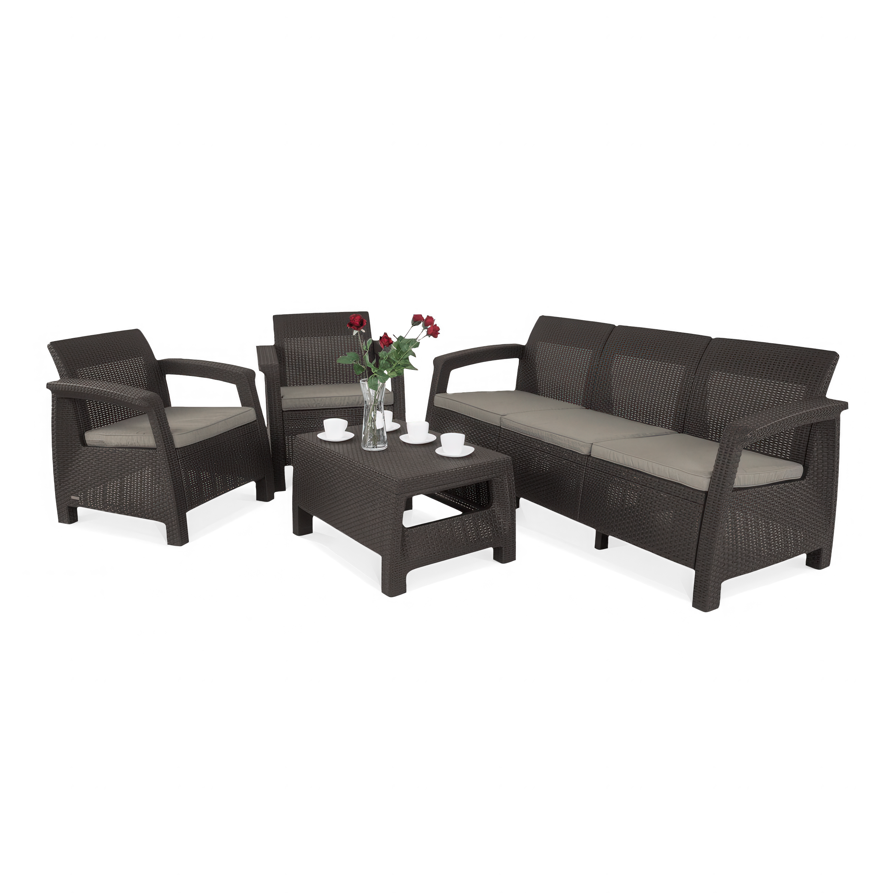 Meble ogrodowe CORFU SET 3 Brown