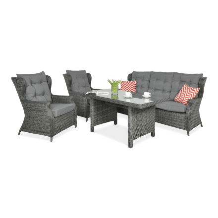 Meble technorattanowe TRIVENTO DINING 3 Dark Grey