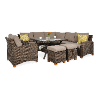 Narożnik z technorattanu TOLEDO DINING Brown