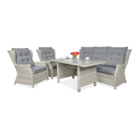 Meble technorattanowe TRIVENTO DINING 3 White Grey