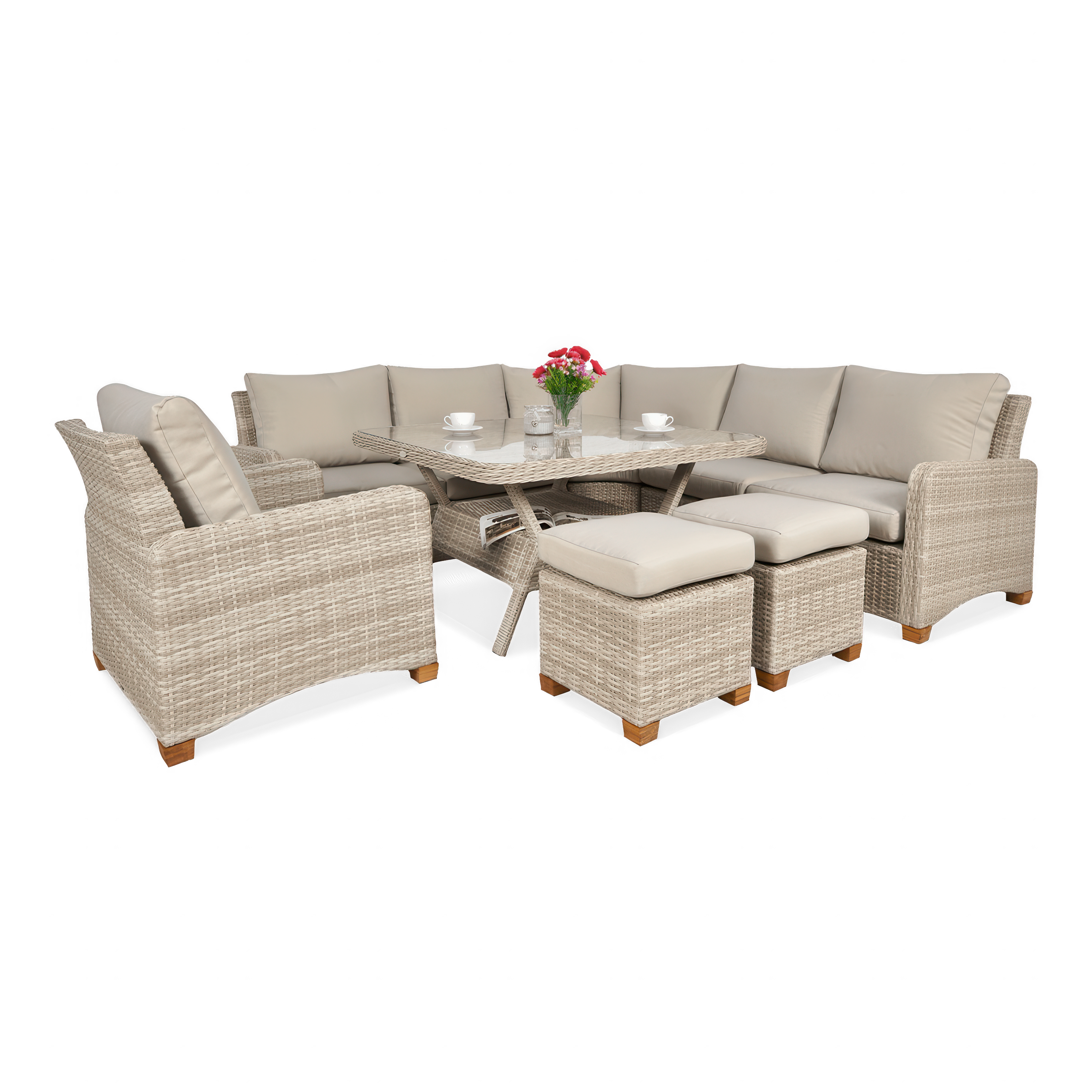 Narożnik z technorattanu TOLEDO DINING Beige