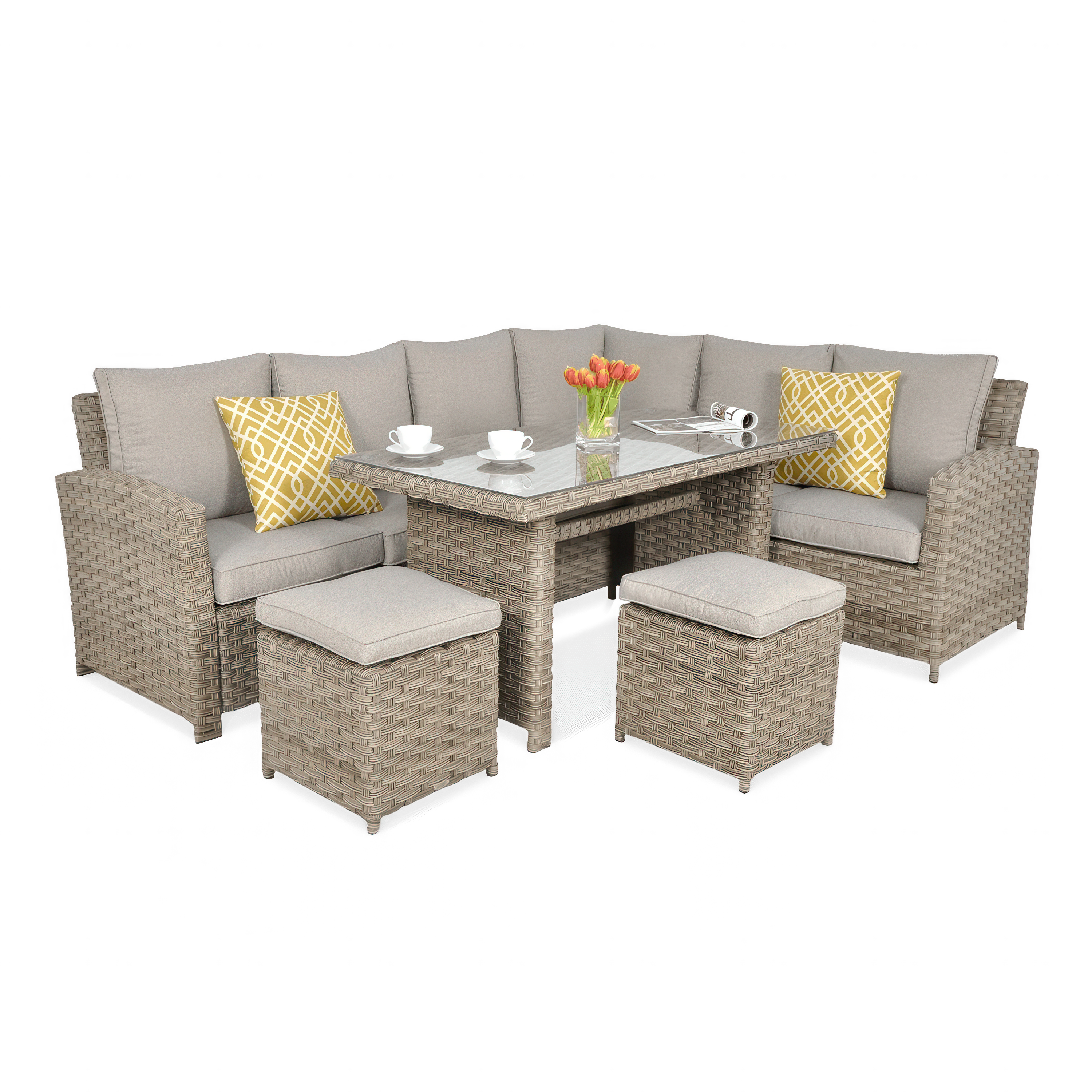 OUTLET 276 Narożnik technorattanowy SANTANA DINING Beige