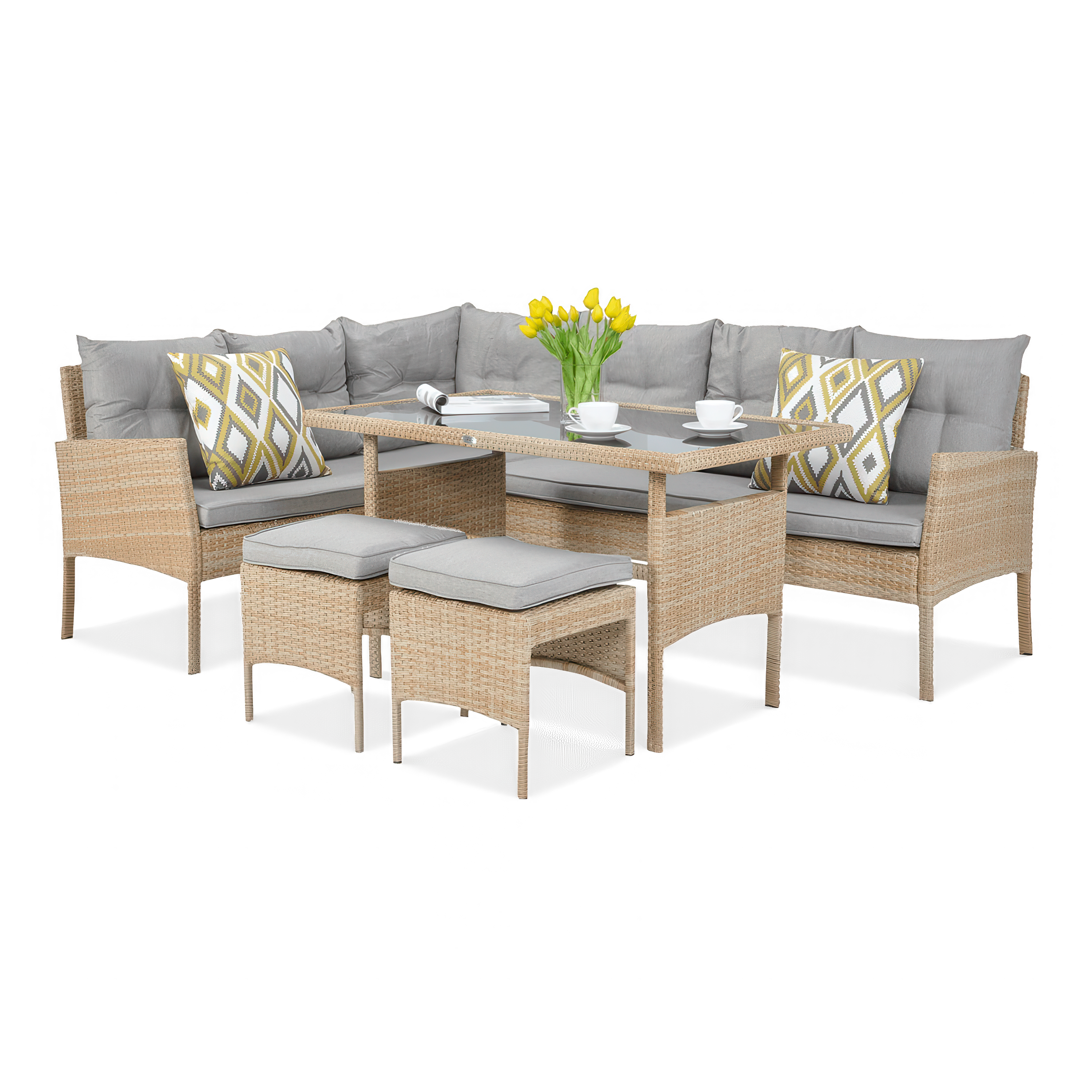 Narożnik z technorattanu CORTINA Beige