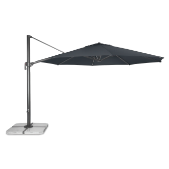 Parasol ogrodowy boczny Doppler RAVENNA 400 Anthracite na wysięgniku z postumentem