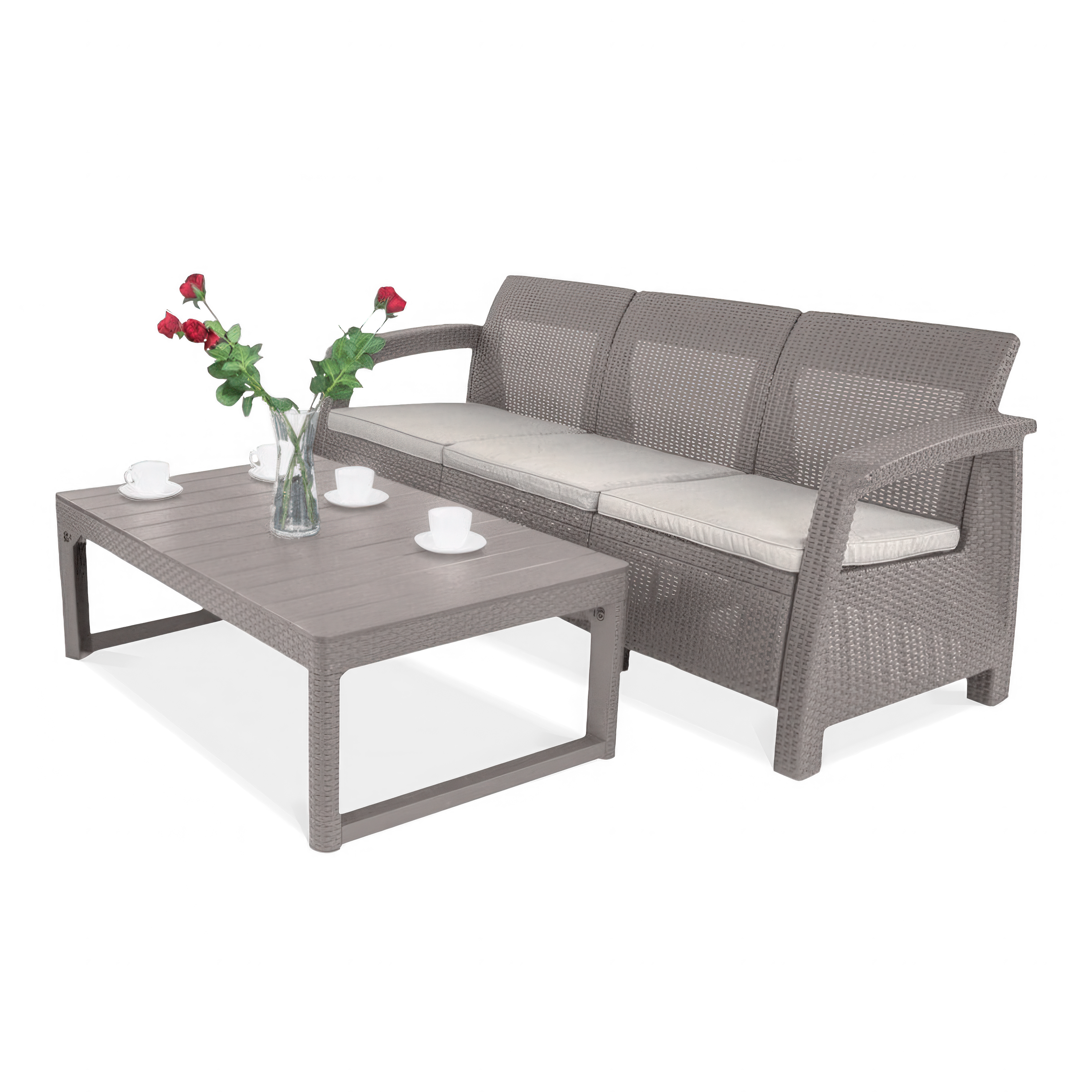 Zestaw balkonowy CORFU LOVE SEAT MAX/LYON w kolorze beżowym