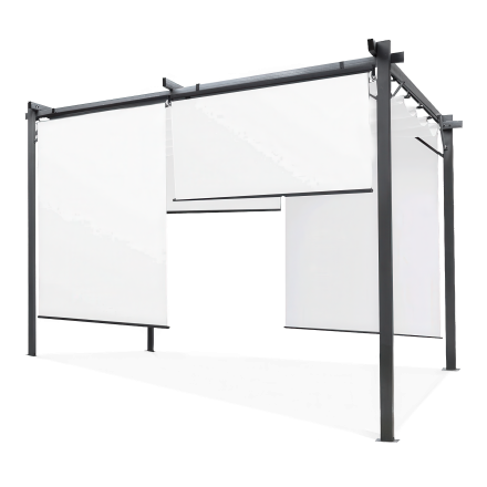 Zadaszenie na taras SPRINT PLUS 3x4 Anthracite/White z rozwijanymi białymi roletami