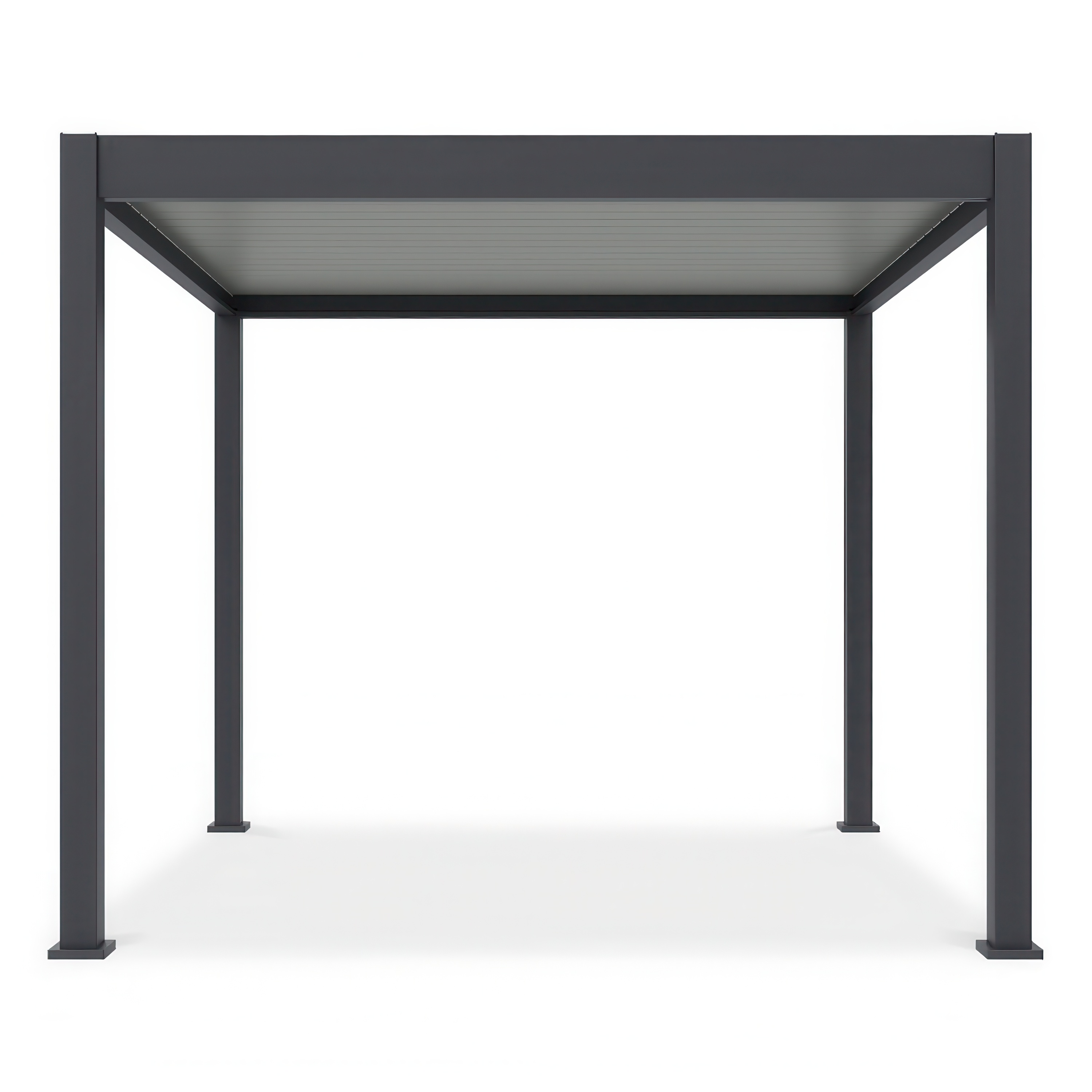 Pergola tarasowa ELEGANCE 3x3 w kolorze Antracytowym z lamelami w kolorze jasno szarym