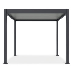 Pergola tarasowa ELEGANCE 3x3 w kolorze Antracytowym z lamelami w kolorze jasno szarym