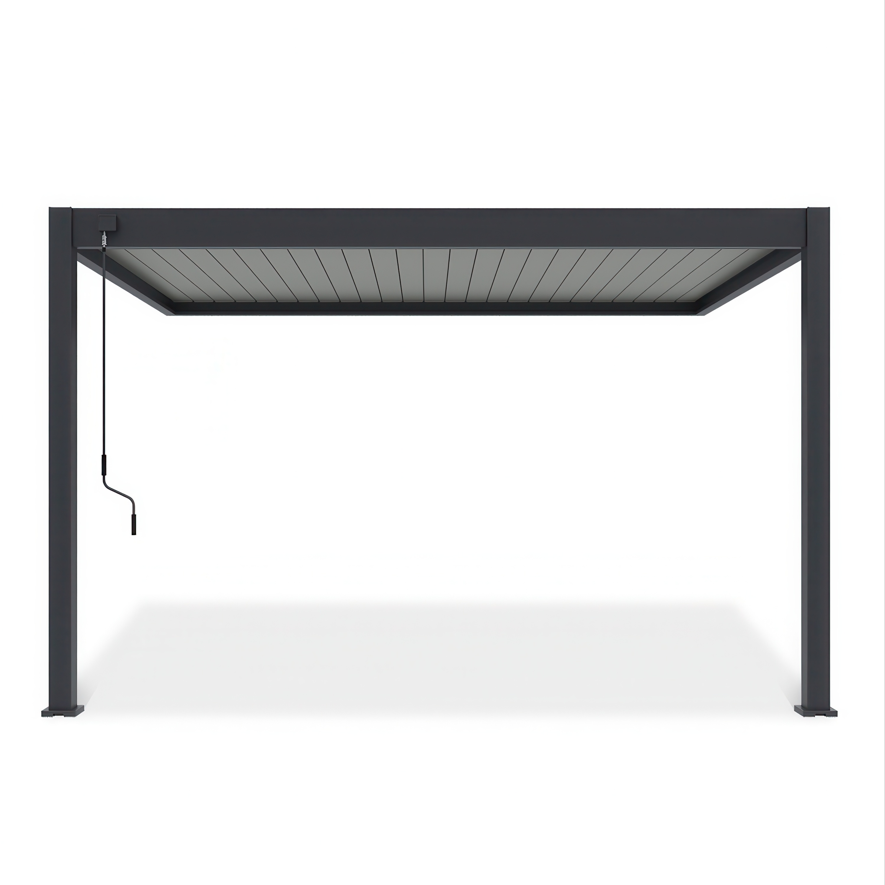 Przyścienna pergola ELEGANCE WALL 3x4 antracytowa w kolorze lameli jasno szarym