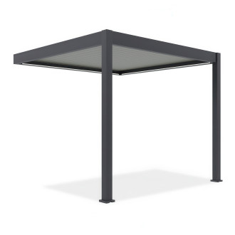 Automatyczna pergola przyścienna z oświetleniem LED 3x3 ELEGANCE WALL AUTOMATIC Anthracite/Light Grey - Gutroof