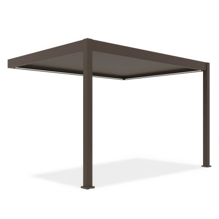 Automatyczna pergola przyścienna ELEGANCE WALL AUTOMATIC 3x4 z oświetleniem LED Taupe - Gutroof