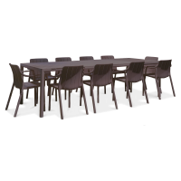 Zestaw tarasowy Nardi TIBERINA/TEVERE 10+1 z rozkładanym stołem 210-275 cm, Terra