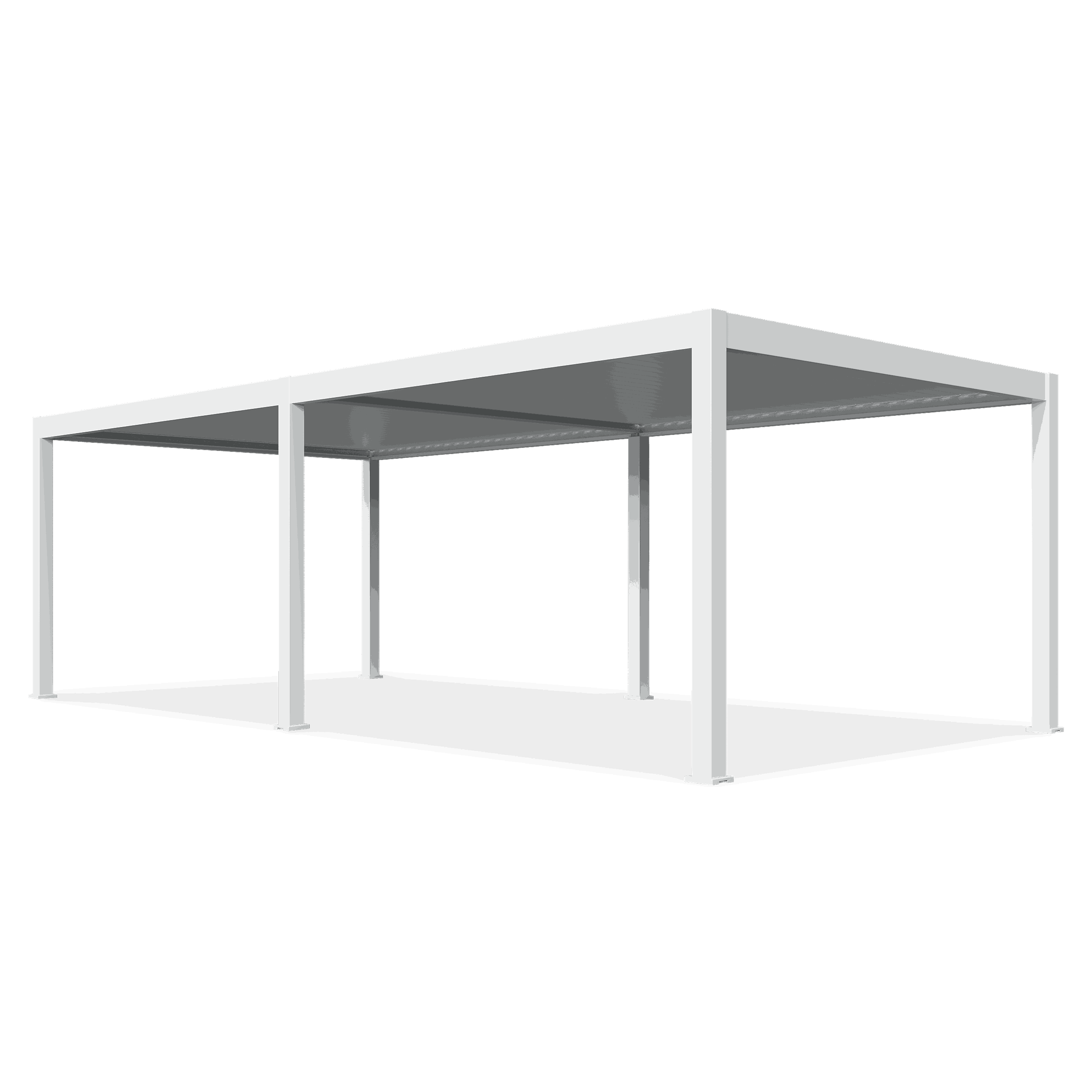 Pergola elektryczna tarasowa z oświetleniem DELUXE PRO AUTOMATIC + LED 4x8 White- Gutroof 