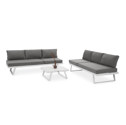Narożnik modułowy aluminiowy MIDWAY White - Bjørkka