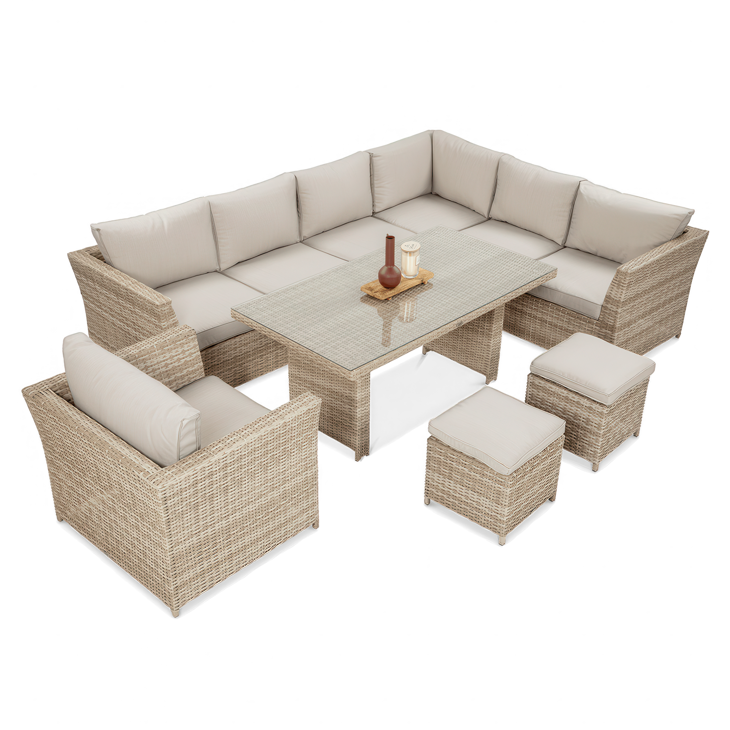 Narożnik technorattan MONIZ DINING PLUS Beige