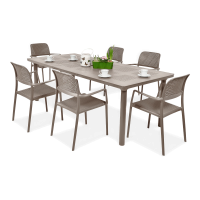 Meble ogrodowe Nardi BORA/LIBECCIO 160-220cm 6+1 Tortora