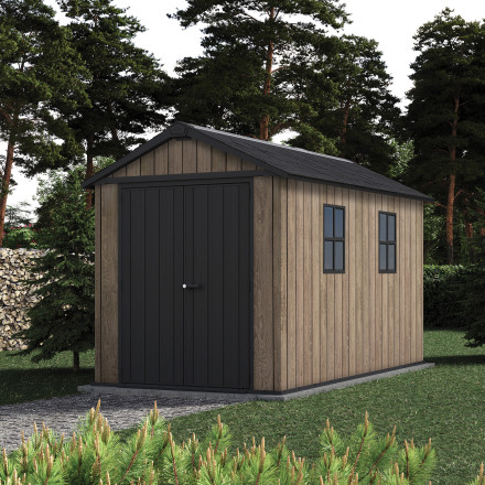 Domek narzędziowy Keter DECO APEX 7511/1175 Ashwood w drewnopodobnej okleinie z czarnymi drzwiami