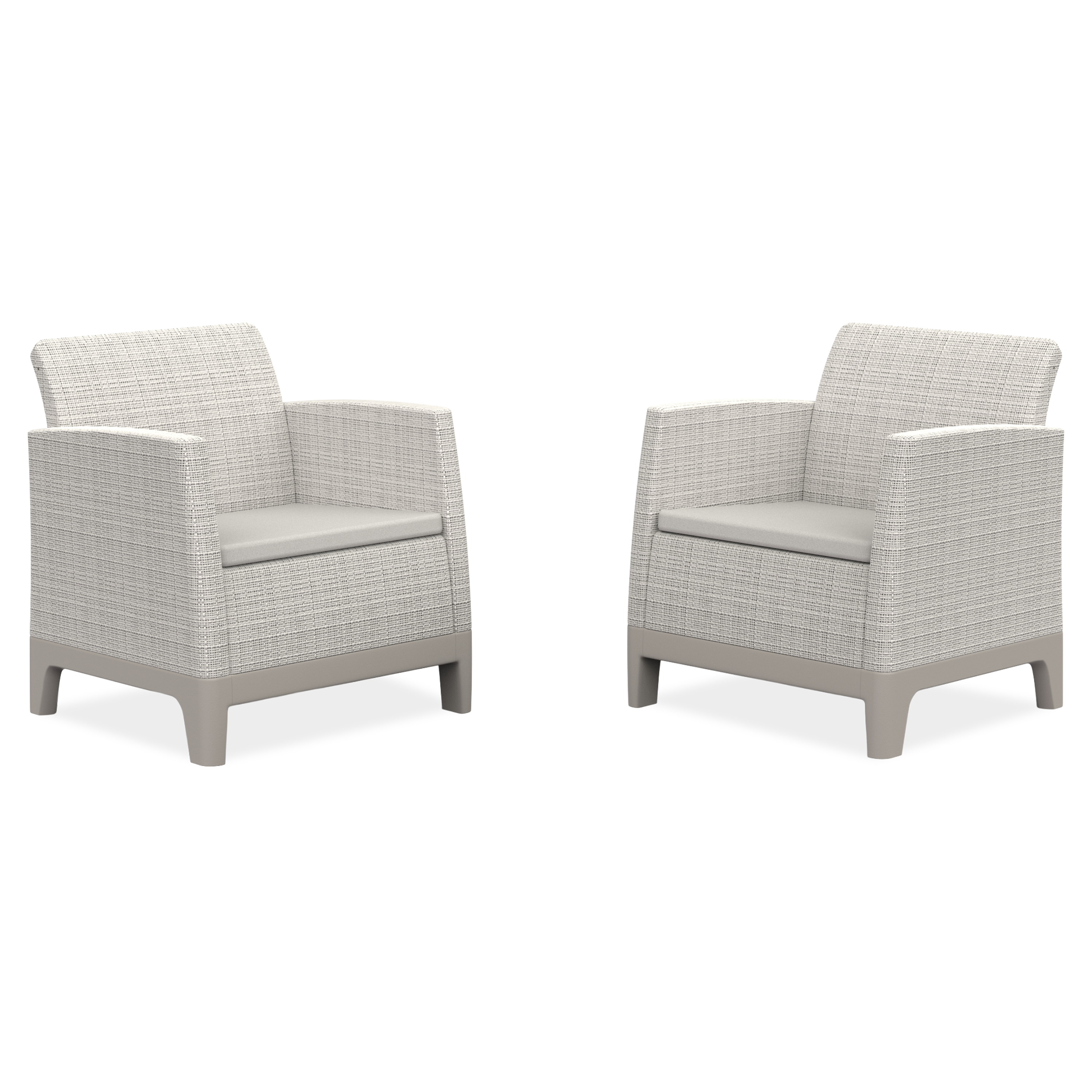 Dwa fotele SCANDI FORMA DUO z poduszkami Grey - Keter