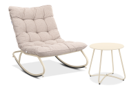 Fotel bujany tarasowy AGAVA z stolikem ART Light Beige - Bjørkka