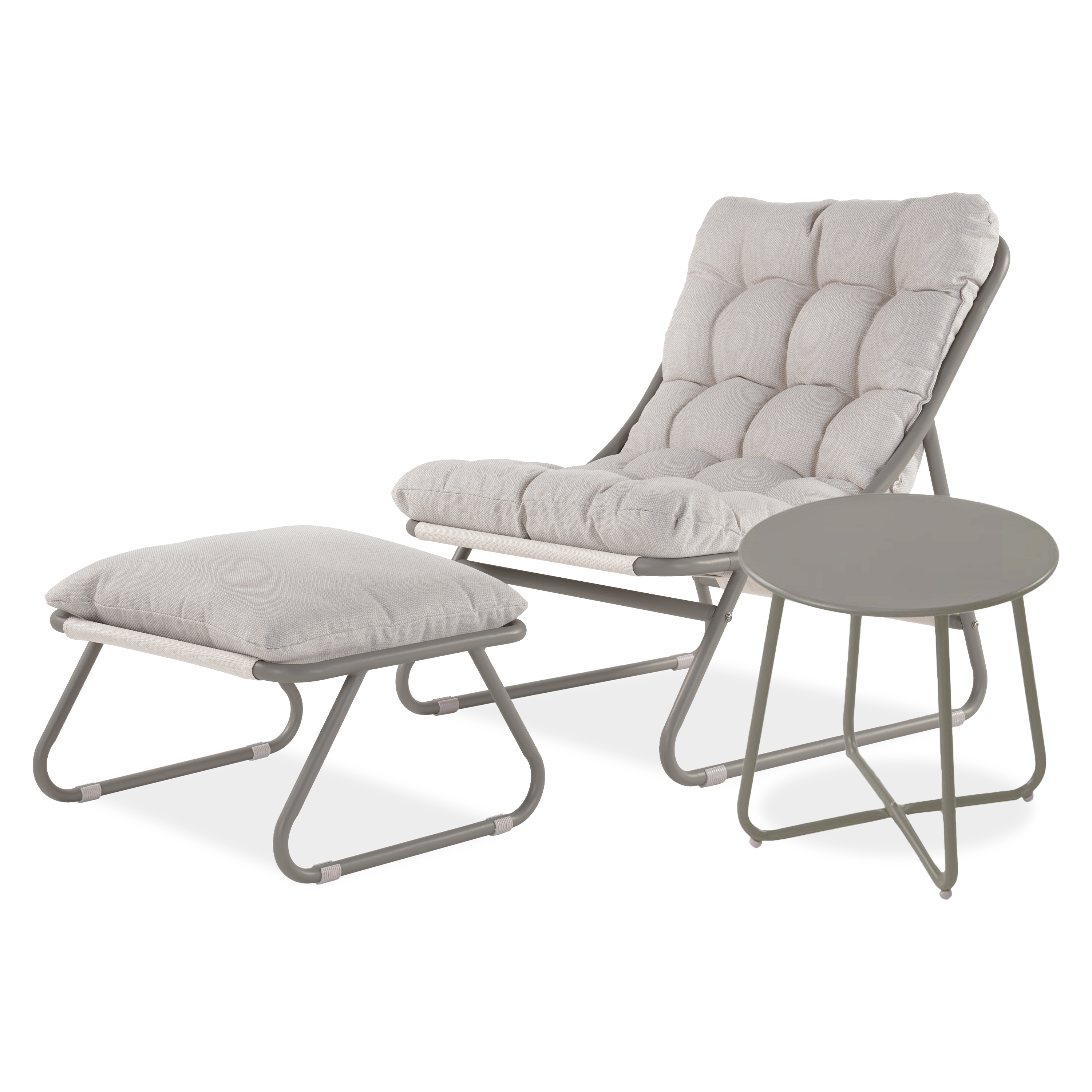Zestaw ogrodowy fotela z stolikiem VISTA RELAX PLUS Grey/Beige - Bjørkka