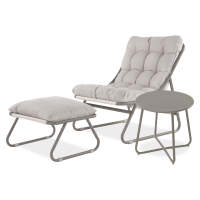 Zestaw ogrodowy fotela z stolikiem VISTA RELAX PLUS Grey/Beige - Bjørkka