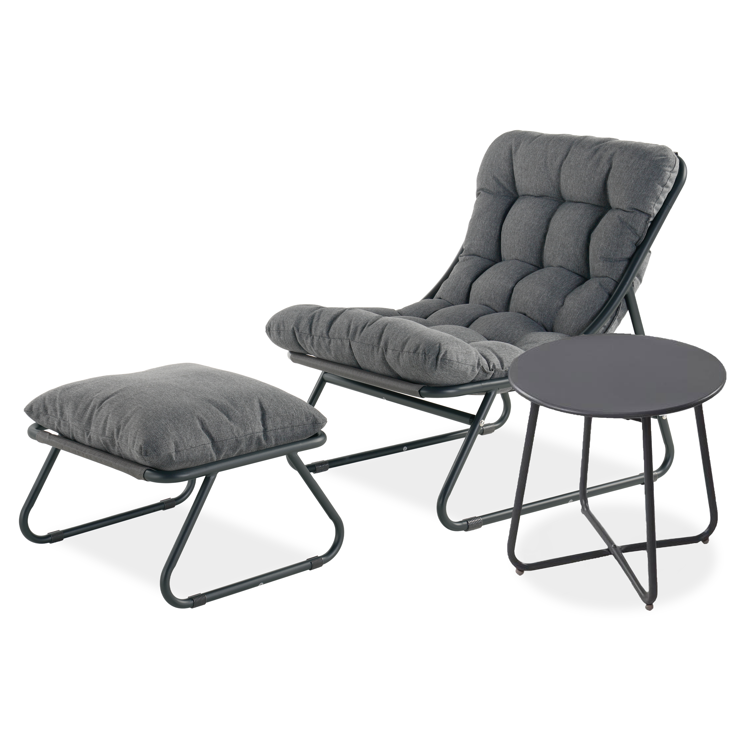 Zestaw ogrodowy z stolikiem VISTA RELAX PLUS Dark Grey - Bjørkka