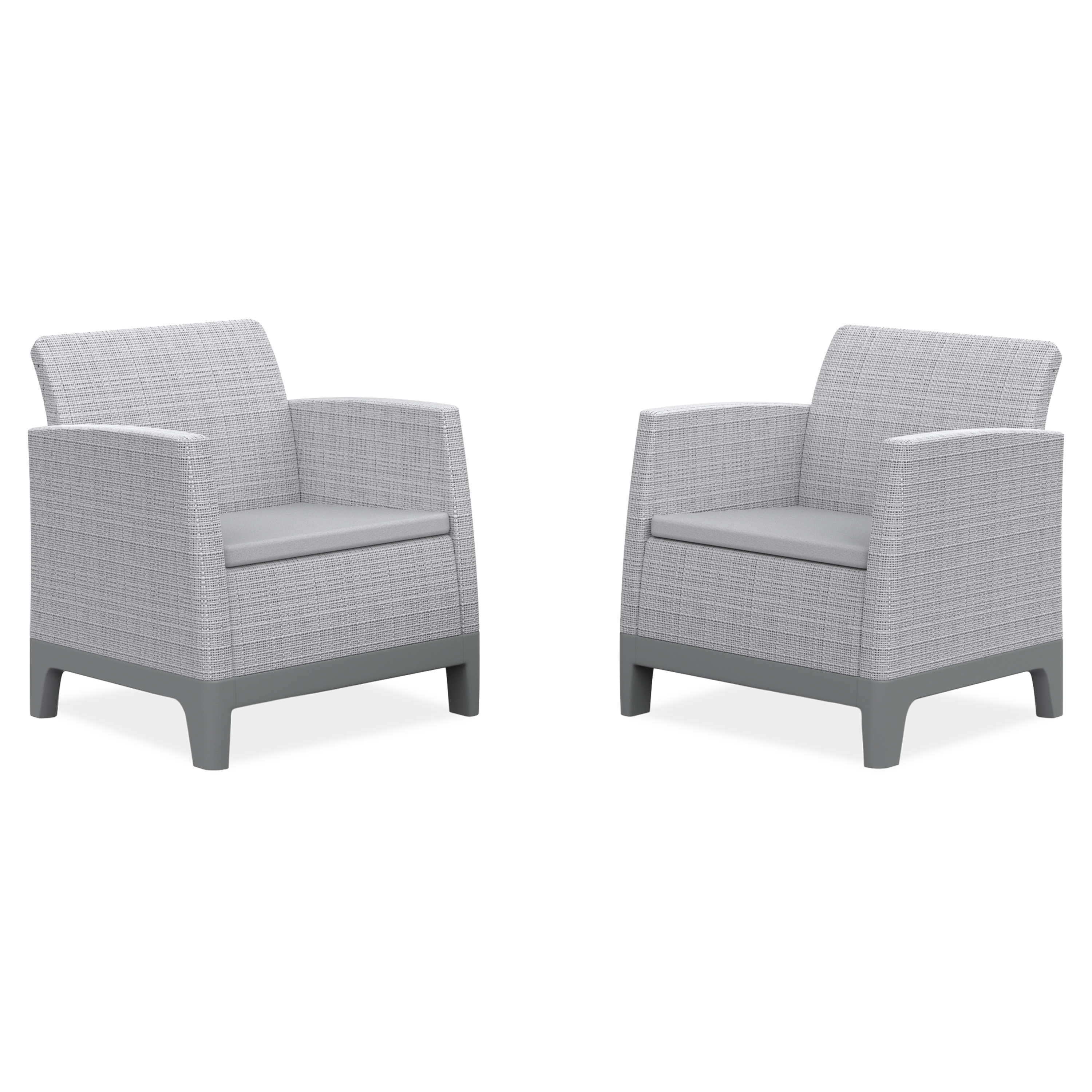 2 Fotele SCANDI FORMA DUO z poduszkami Beige - Keter