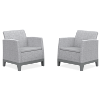 2 Fotele SCANDI FORMA DUO z poduszkami Beige - Keter