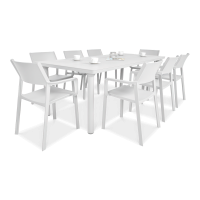 Zestaw ogrodowy Nardi TRILL/LIBECCIO 160-220cm 8+1 Bianco