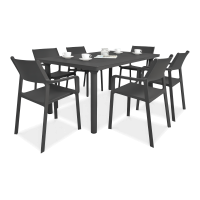 Zestaw ogrodowy Nardi TRILL/LIBECCIO 160-220cm 6+1 Antracite