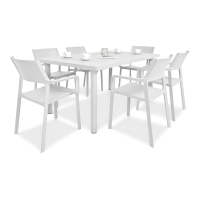 Zestaw ogrodowy Nardi TRILL/LIBECCIO 160-220cm 6+1 Bianco