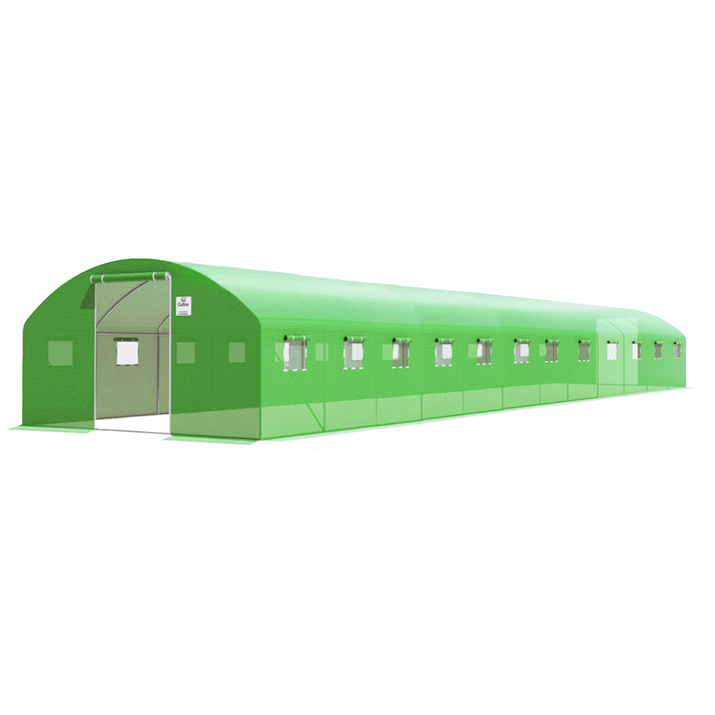 Zielony tunel foliowy na uprawy z podwójnymi drzwiami 4x12x2 - 48m2 - Cultivo