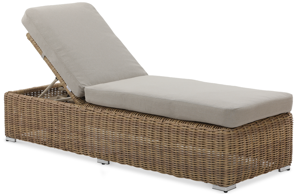 Leżak ogrodowy z poduszką JAKARTA Beige - Furrore