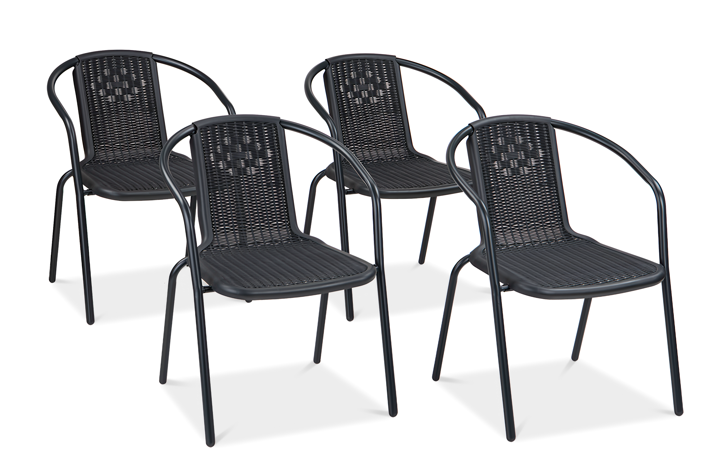 Komplet krzeseł na balkon SIMPLE Graphite 4szt - Bjørkka