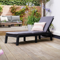 Leżak ogrodowy z poduszką Mallorca graphite/light grey - Keter