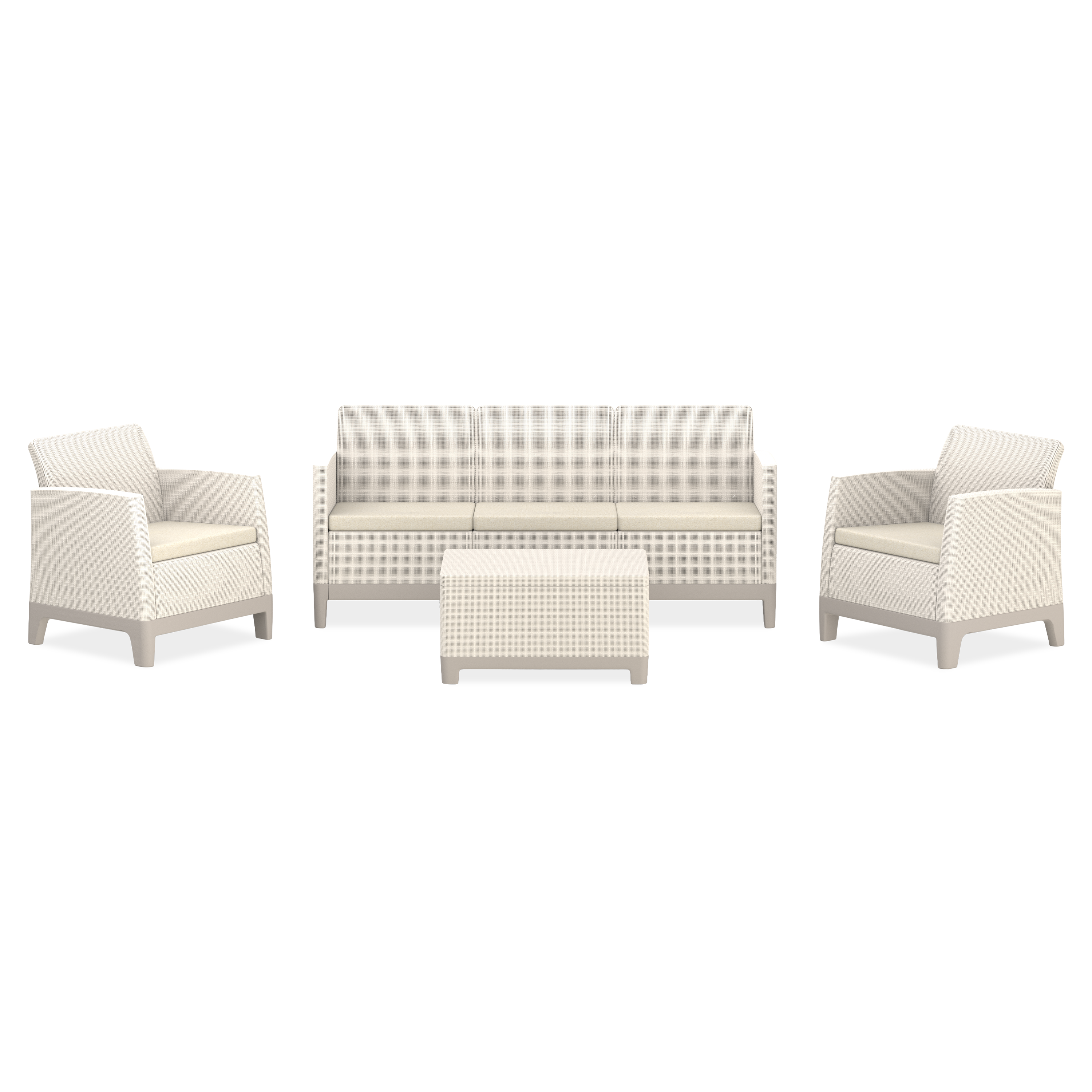 Meble do ogrodu dla 5 osób SCANDI FORMA SET 3 Beige - Keter
