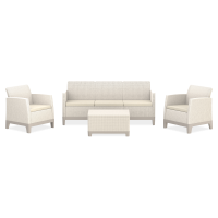 Meble do ogrodu dla 5 osób SCANDI FORMA SET 3 Beige - Keter
