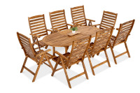 Meble ogrodowe z drewna AKADIA DINING 190/8+1- Bjørkka