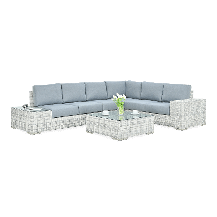 Narożnik technorattan AVOCADO White Grey