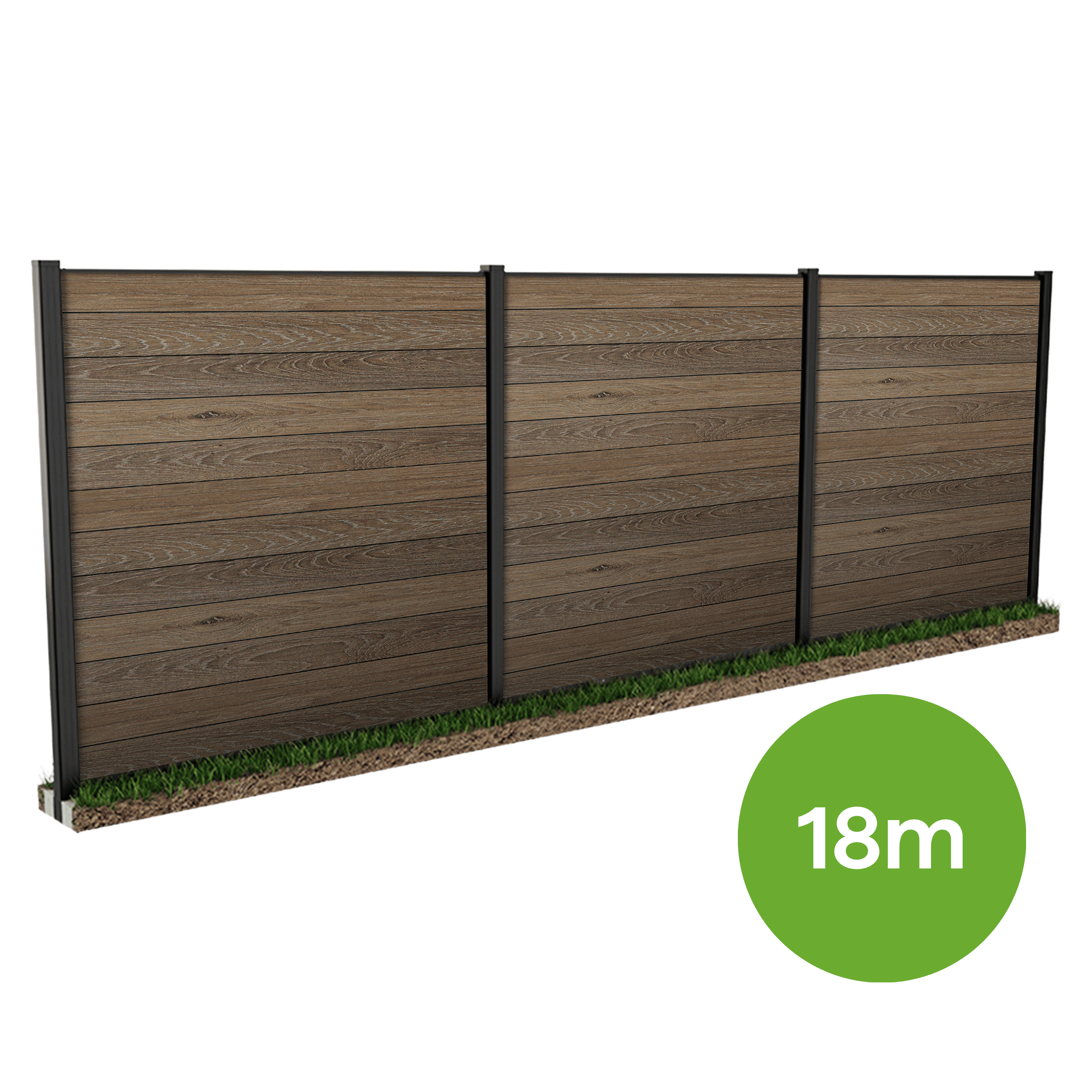 Ogrodzenie kompozytowe 18m do mocowania w ziemi Walnut od marki Keter