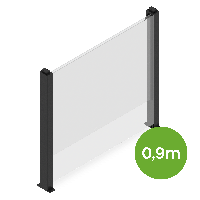 Ogrodzenie szklane 90 x 110 / 180 cm Anthracite - GUTROOF