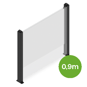 Grafika z wymiarami produktu ogrodu szklanego regulowanego 90x110-180 cm Anthracite GUTROOF
